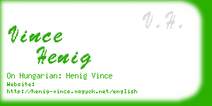 vince henig business card